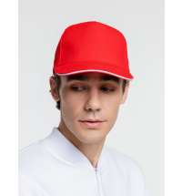 Бейсболка Classic 2.0, красная с белым кантом
