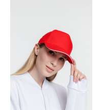 Бейсболка Classic 2.0, красная с белым кантом