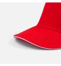 Бейсболка Classic 2.0, красная с белым кантом