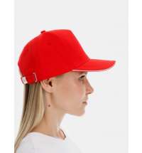 Бейсболка Classic 2.0, красная с белым кантом
