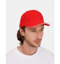 Бейсболка Classic 2.0, красная с белым кантом