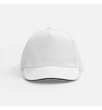 Бейсболка Classic 2.0, белая с темно-синим кантом