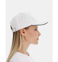 Бейсболка Classic 2.0, белая с темно-синим кантом