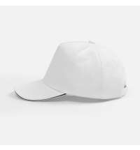 Бейсболка Classic 2.0, белая с темно-синим кантом