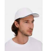 Бейсболка Classic 2.0, белая с темно-синим кантом