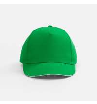 Бейсболка Classic 2.0, ярко-зеленая с белым кантом