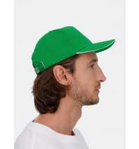 Бейсболка Classic 2.0, ярко-зеленая с белым кантом