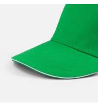 Бейсболка Classic 2.0, ярко-зеленая с белым кантом