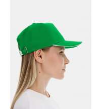 Бейсболка Classic 2.0, ярко-зеленая с белым кантом