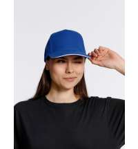 Бейсболка Classic 2.0, ярко-синяя с белым кантом