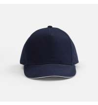 Бейсболка Classic 2.0, темно-синяя с белым кантом