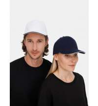 Бейсболка Classic 2.0, темно-синяя с белым кантом