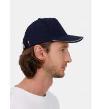 Бейсболка Classic 2.0, темно-синяя с белым кантом