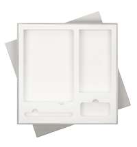 Подарочная коробка без ложемента для ежедневника, ручки и аккумулятора, серая (под съемные ложементы)