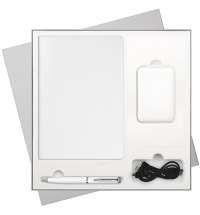 Подарочная коробка без ложемента для ежедневника, ручки и аккумулятора, серая (под съемные ложементы)