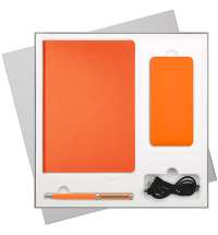 Подарочная коробка без ложемента для ежедневника, ручки и аккумулятора, серая (под съемные ложементы)