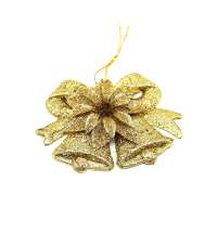 Пластиковое украшение - колокольчики золотистые