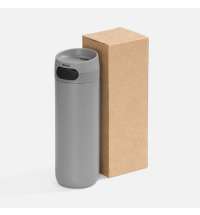 Термостакан X1 с цветной кнопкой, серый с черным