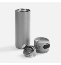 Термостакан X1 с цветной кнопкой, серый с черным