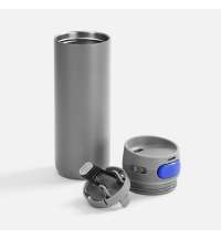 Термостакан X1 с цветной кнопкой, серый с синим