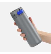 Термостакан X1 с цветной кнопкой, серый с синим