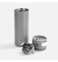 Термостакан X1 с цветной кнопкой, серый с белым