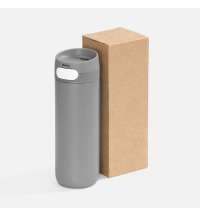 Термостакан X1 с цветной кнопкой, серый с белым