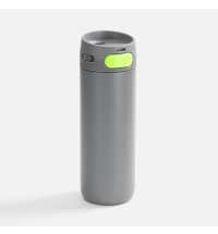 Термостакан X1 с цветной кнопкой, серый с желтым