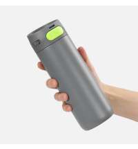 Термостакан X1 с цветной кнопкой, серый с желтым