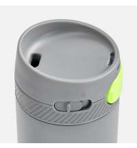 Термостакан X1 с цветной кнопкой, серый с желтым