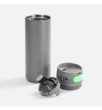 Термостакан X1 с цветной кнопкой, серый с зеленым