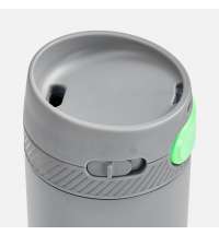 Термостакан X1 с цветной кнопкой, серый с зеленым