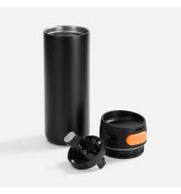 Термостакан X1 с цветной кнопкой, черный с оранжевым
