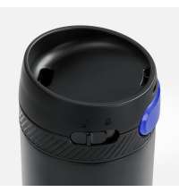 Термостакан X1 с цветной кнопкой, черный с синим