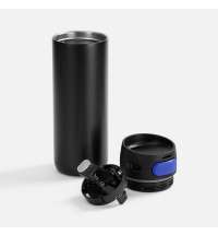 Термостакан X1 с цветной кнопкой, черный с синим