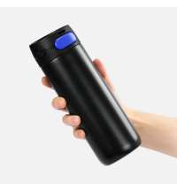 Термостакан X1 с цветной кнопкой, черный с синим