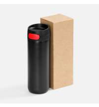 Термостакан X1 с цветной кнопкой, черный с красным