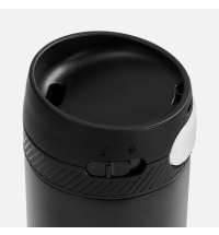 Термостакан X1 с цветной кнопкой, черный с белым