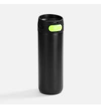 Термостакан X1 с цветной кнопкой, черный с желтым