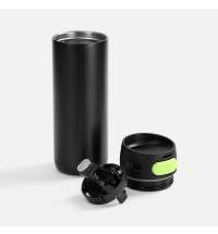 Термостакан X1 с цветной кнопкой, черный с желтым