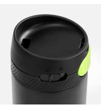 Термостакан X1 с цветной кнопкой, черный с желтым
