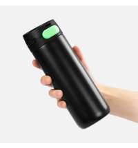 Термостакан X1 с цветной кнопкой, черный с зеленым