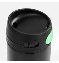 Термостакан X1 с цветной кнопкой, черный с зеленым