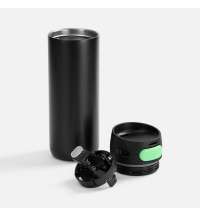 Термостакан X1 с цветной кнопкой, черный с зеленым