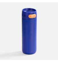 Термостакан X1 с цветной кнопкой, синий с оранжевым