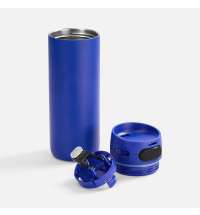 Термостакан X1 с цветной кнопкой, синий с черным