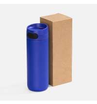 Термостакан X1 с цветной кнопкой, синий с черным