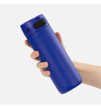 Термостакан X1 с цветной кнопкой, синий с черным