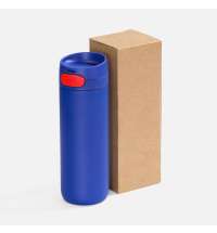 Термостакан X1 с цветной кнопкой, синий с красным