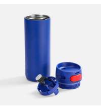 Термостакан X1 с цветной кнопкой, синий с красным